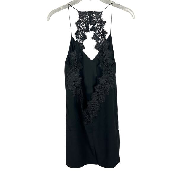 CAMI NYC The Soho Black Silk Lace Trim Open Back Sleeveless Slip Dress S - Picture 3 of 8
